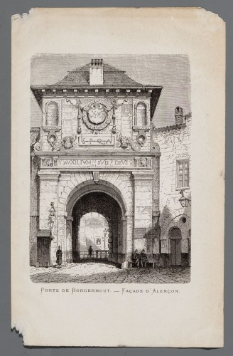 Ornamentprent. Porte de Borcherhout. Façade d'Alençon.